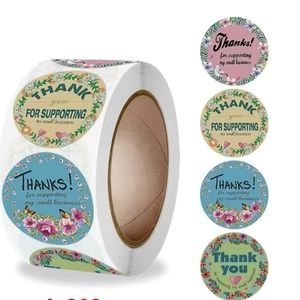 1000 Thank You stickers, floral patterns